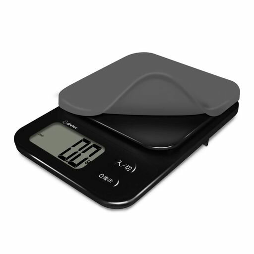 計量器具 - ドリテック(dretec) 洗えるシリコンカバー付きデジタルスケール 日本メーカー 3kg/0.1g単位 ブラック