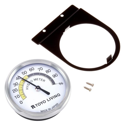 東洋リビング防湿庫オプションアナログ湿度計ホワイト(取付金具:ブラック)OP-AD-HA(WB)