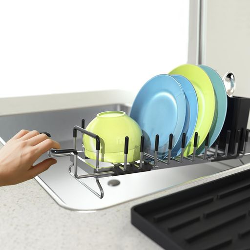 ママ倉水切りラック3wayステンレス鋼防錆伸縮式水切りかごスリム台所用省スペース一人暮らしカトラリー..