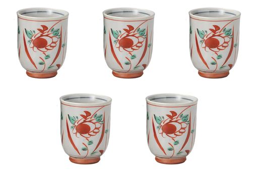 5個セット花鳥湯呑小[6.5x8.3cm(170cc)]|湯呑セトモノホンポ(Setomonohonpo)