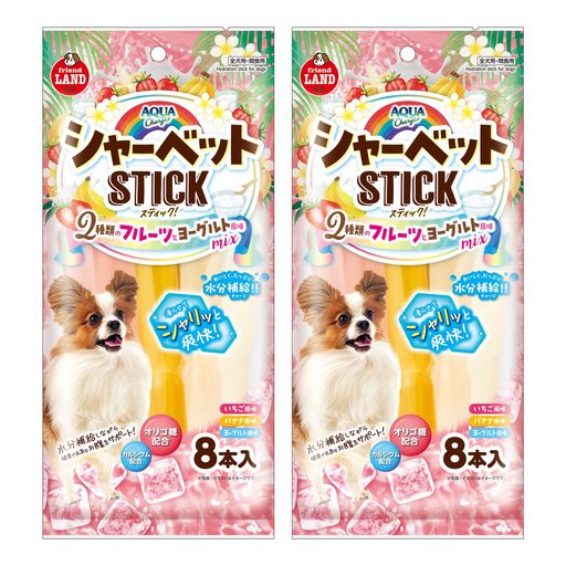 マルカンアクアチャージシャーベットスティック2種類のフルーツとヨーグルト風味MIXいちご・バナナ・ヨ..