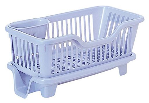 サンコープラスチック(SankoPlastic)日本製水切りかご皿立て水切り流No.4横型スリム箸立て付きパールブルー