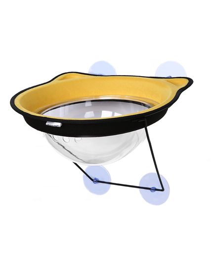 猫窓用ベッドひなたニャンコ猫用ウィンドウベッドウインドウ窓ねこベットハンモックキャットハンモックネコキャットベッド窓貼付け吸盤窓で日向ぼっこペットベッド(イエロー)