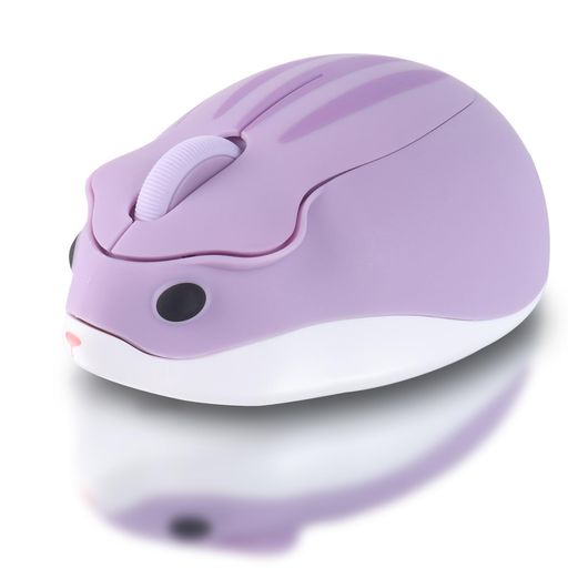 ワイヤレスマウス3ボタンデュアルモード接続無線電池式レシーバー付属Mサイズ可愛いハムスターキャラクター小型1200DPI超軽量60g静音無線光学式コンパクト持ち運び便利女性/子供/小さな…