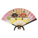薬師窯桃の節句ひな人形座雛・出世兜両面飾扇(陶製飾台付)