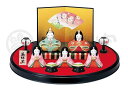 薬師窯桃の節句ひな人形錦彩平飾り雛