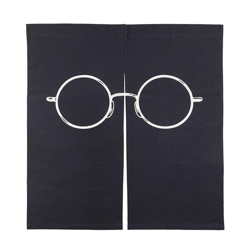 パール(Pearl)のれん暖簾幅85cm丈90cmめがね柄間仕切り仕切りカーテンめがねのれん-1ダークグレイ880249