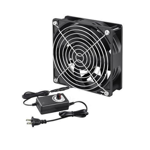 Pocaton冷却ファン12cm120mmx38mm強力排気換気扇DC12VケースファンAC100V~240Vスピードコントローラー120mm空冷調節大風量多用途扇風