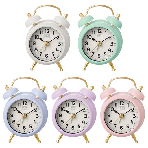 CREPHA(クレファー)置き時計5色セットアナログ小型直径5.5cm電子音アラーム小さいかわいい卓上インテリ..