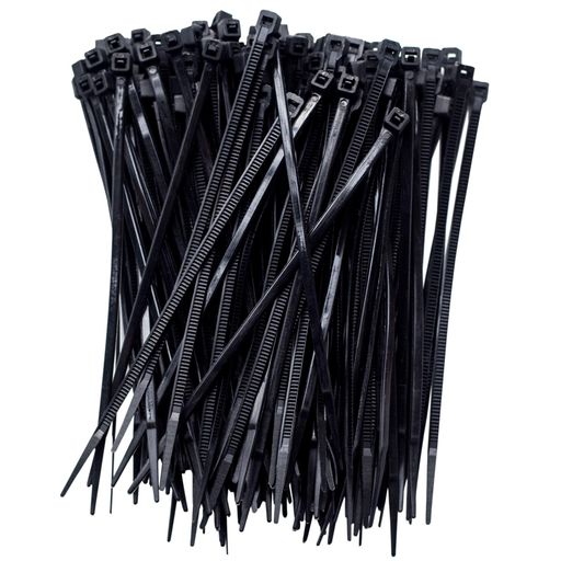 耐候性 頑丈なナイロン 結束バンド 300本 BLACK/黒/ブラック 長さ100mm(結束長さ70mm) 幅2.5mm 最大張力8kgs 自動ロックラップ 屋内 屋外用 高耐久ケーブルタイ コードストラップ 強力ケーブル固…