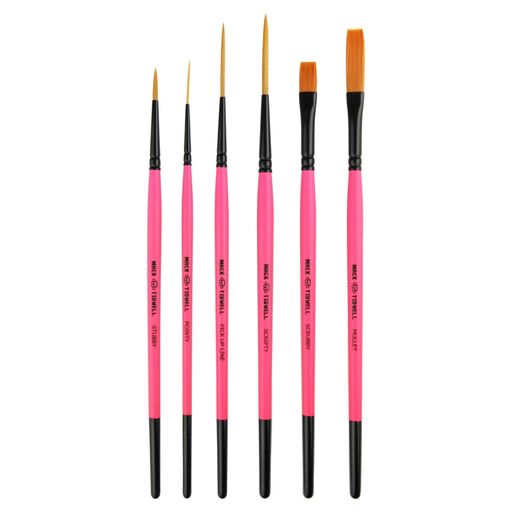 製造国:米国 トリミングしていないブラシになります。 P35640 Tidwell brushes Broken pinkies 6 piece set