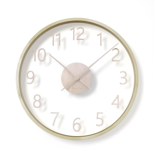 ガラスの木「ナチュラル」【バナナ工房】壁掛け時計無音ガラス41x41x3.5cm1100g木目時計寝室リビングオフィス北欧