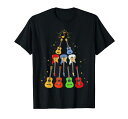 ギタークリスマスツリーおかしい歌手楽器音楽プレーヤーTシャツ