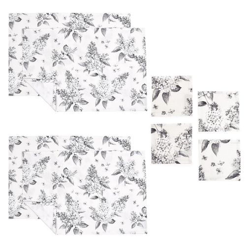 スタイルデコール(STYLEDecor)2点セットランチョンマット綿100%4枚+コースター綿100%4枚ダイニングテーブルパーティーテーブルコーディネートライ...