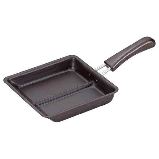 卵の調理、小量の食材の調理 サイズ:(約)幅36.5*奥行20*高さ8cm(ハンドル含む)、内寸18*18*深さ3.2cm、片側底内寸7.5*15cm 重量:約810g 材質:鉄(1.6mm厚、ブラウンシリコン塗装)、ハンドル/フェノール樹脂、ハンドル金具/鉄(クロムメッキ) 原産国:日本 セット内容:本体1 例えば朝食時、片側は目玉焼き、お弁当には玉子焼きを調理できます。時短調理におすすめです。
