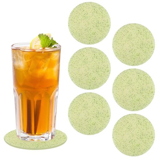 Premium Set: Includes 6 round crushed diamond acrylic coasters, each measuring 9.4 cm in diameter, perfect for protecting surfaces from drink rings and spills Elegant Design: Features stunning crushed diamond effect embedded in clear acrylic material, adding a touch of glamour and sophistication to any table setting Heat Resistant Protection: Durable acrylic construction withstands hot and cold beverages whilst protecting furniture from heat marks, condensation, and scratches