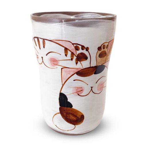 J-kitchens工房祥sho~ハイコップレッド3匹の子猫波佐見焼日本製/179256