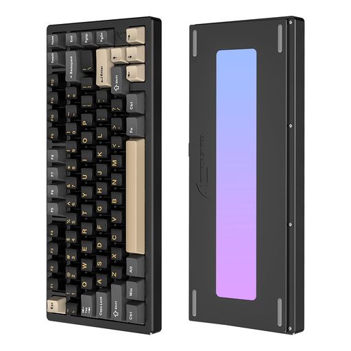 ATTACKSHARKxFREEWOLFX75ゲーミングキーボードアルミニウム合金6063(国際認証)CNC75%81キー晶灵軸リニアホットスワップ対応3モード2.4G/BLUETOOTH/有線接続GASKET構造VIA