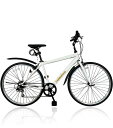 TOMONAUクロスバイクフラットハンドルバー自転車26インチシマノ製6段変速(白26インチ)