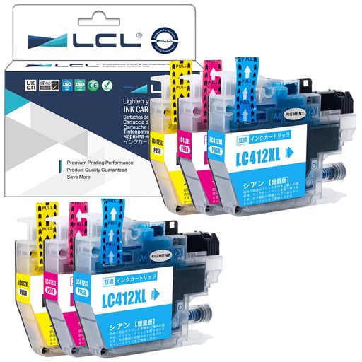 LCLBrother用ブラザー用LC412LC412XLLC412XLCLC412XLMLC412XLY顔料(2*3色セット)互換インクカートリッジ対応機種:BrotherMFC-J7300CDWMFC-J7100CDW