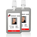 BusinessCardHolderIDCardHolderBadgeHolderWaterproofSilverIDBadgeVerticalwithRemo...