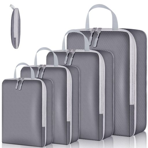 Plobeca旅行用圧縮袋【2024年最新型】トラベルポーチ4点セット旅行用圧縮オーガナイザー圧縮で衣類スペ..