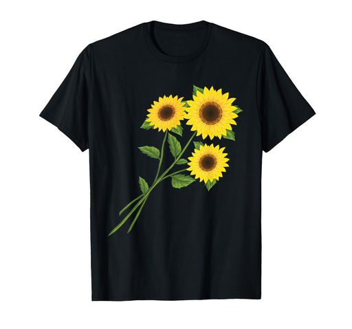 ひまわりの花束春のフローラルガーデン黄色の花Tシャツ