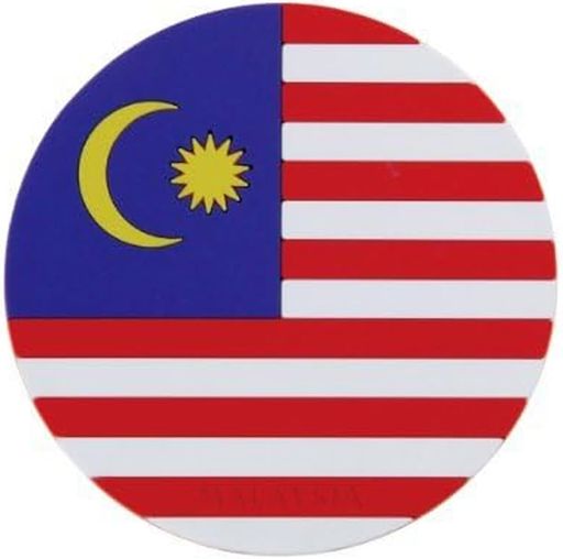 青芳コースターグリーンφ90mmワールドフラッグコースターマレーシア国旗028670