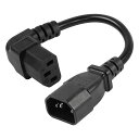 CERRXIAN20cm90度IEC320C13-C14PDU電源ケーブル、C14オスからダウンアングルC13メス電源延長コードモニター、コンピューターなど用(Dc13-c14)