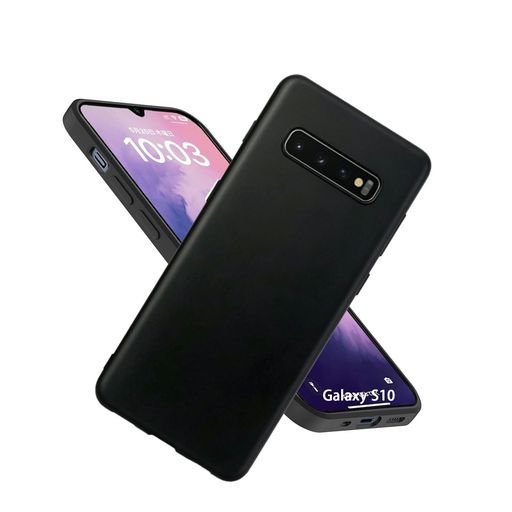 Case - 対応GalaxyS10PlusSCV42SC-04LSC-05Lケース【ブラックTPU】米軍MIL規格耐衝撃薄型軽量擦り傷防止落下防止滑り止め指紋防止防塵耐久携帯便利GalaxyS10Plusケースカバー黒い