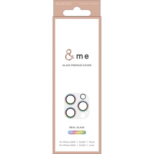 エレコム iPhone 16 Pro / iPhone16 Pro Max カメラフィルム 強化ガラス 硬度10H リアルガラスを採用 全面保護 黒縁取り グリッター 指紋がつかない キラキラ ジュエリー me かわいい おしゃれ レイ…