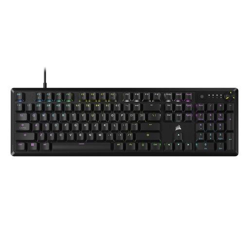 CORSAIR 赤軸(リニア)を採用。 多機能ダイヤル付き アルミ製レイアウト カスタム可能なバックライト