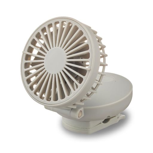 ドウシシャコンパクトファンミニクリクリップ付き風量3段階USB電源充電時間4.5時間Type-CDCグレー