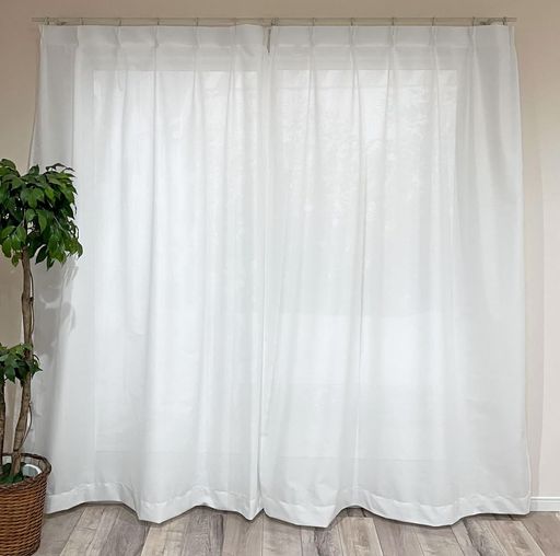 カエイレース(Kaei-lace)日本製抗菌防臭加工ミラーレースカーテン帝人フロンティア(株)特殊機能糸エコリエ無地調幅100cmx丈108cmホワイト2枚組