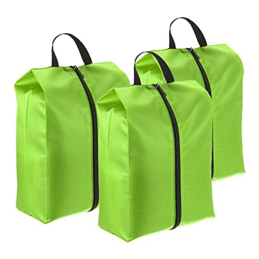 PATIKIL 旅行用シューズバッグ 3個入りポータブルナイロンシューズバッグ ジッパー付き 防水靴収納オーガナイザー 旅行アウトドア用 緑色