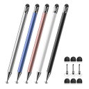 Bopomofoタッチペン(5本)、2in1スタイラスペン、高精度と高感度、iPhone/ipad/Androidタブレット用、すべてのタッチスクリーンと互換性あり(ブラック/ホワイト/ブルー/ローズゴールド/シルバー)