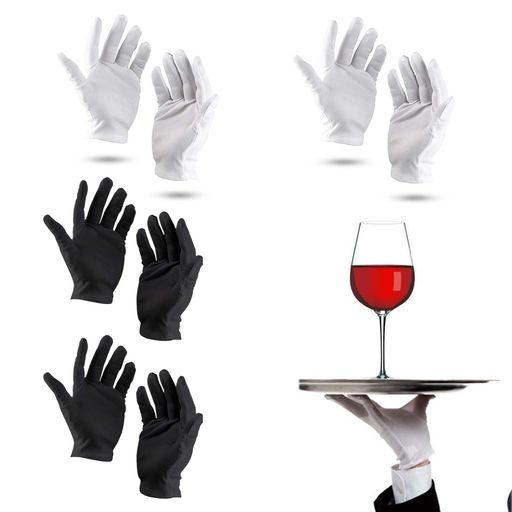 【セット内容】綿手袋4双セット 【商品仕様】サイズ:MとL二つのサイズが入り、男女兼用です;色:黒、白。 【伸縮性通気性抜群】手荒れ防止のスムス手袋は縫製や裁断がよくて、生地がかなり伸縮性があり、通気性は抜群です、荷物運びなど手を保護したり汚れを防ぐには役に立ちます。 【家庭主婦へのプレゼント】洗い物やドライブ時に洗剤を使った水仕事をする方は手荒れ対策、乾燥対策としてポリ手袋やゴム手袋の下履きとしてご使用頂くと保湿、潤いを保つことが出来ます。乾燥性敏感肌と手荒れがひどい方には特にお勧めします。 【幅広い用途】用途に合わせて気軽に使用できる綿手袋です。肌荒れ防止、アンダー手袋、おやすみ手袋、電気·精密機器·自動車部品等の組立、検査作業、物流等の仕分け、包装作業、車運転用、園芸用、日焼け防止、防寒用、葬式用などに役立ちます。