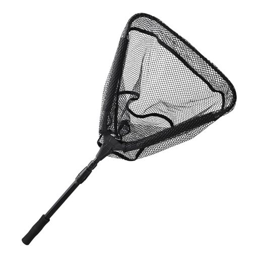 越境-黒折りたたみ浮き網収納フック49cmジュラルミン折りたたみゴム掬い網