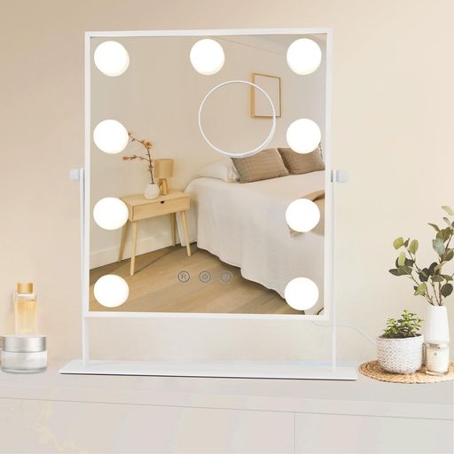 Euker(�桼����)��ͥ�ߥ顼���ߥ顼���Ѷ��ϥꥦ�å�LED�ŵ�9���դ�10�ܳ�����դ�3��Ĵ��360�ٲ�ž��Ω����̵�ʳ�Ĵ��(25x30Cm)