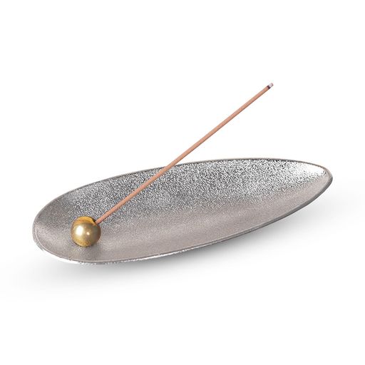 FamGiftお香立て線香仏壇用皿合金金属製癒やしインテリア香炉線香皿多機能茶室喫茶店書斎睡眠リラックス仏壇(シルバー)