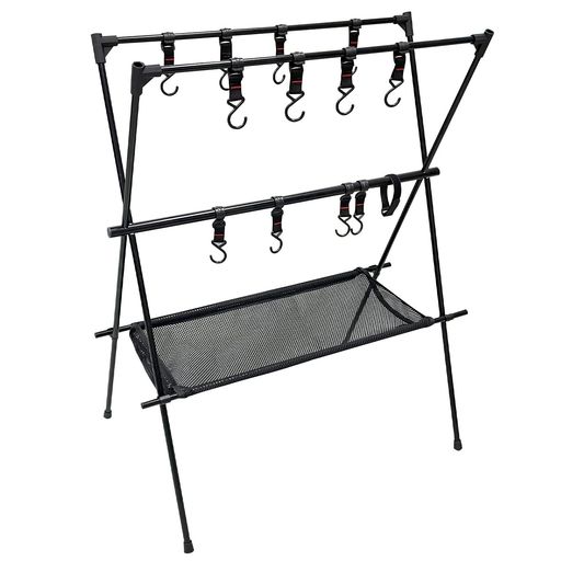 Sutekusキャンプラックランタンスタンドハンギングアウトドアランタンハンガー掛けフック8個幅73センチ..