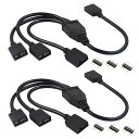 YFFSFDCRGB分岐3ピン3分配ケーブルLED用延長ケーブル30cm2本RGBファンやLEDテープ増設用半田レス6つオスオスアダプタ付き