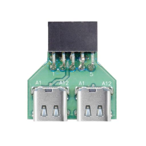 CYアダプターデュアルポートUSB3.1TypeCUSB-Cメス-USB2.0マザーボード9ピン10ピンヘッダーアダプターPC..