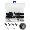 PAVIKEUSB2.0タイプAメス/オスコネクタ(オス10セット+メス10セット)USB2.0コネクターUSB2.0プラグコネクタタイプAメスUSB4ピンプラグソケットコネクタプラスチックカバー
