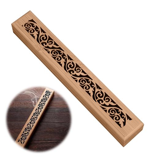 PAVIKEお香立て横置き木製香炉横置き灰がこぼれない線香立てお香皿寝かせる線香皿和柄線香ケース御洒落..