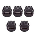 CY5個/セットDIYOEMタイプCメスソケットコネクタ-6ピンPCBAピン配置丸型ラッチマウントタイプDC5V/20VPD電源IP67