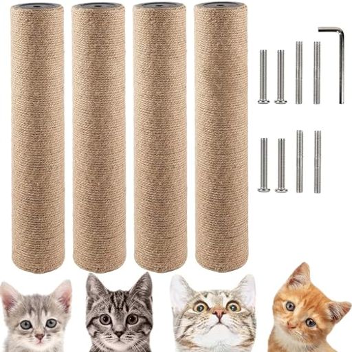 爪とぎ ペット用品 キャットシリーズ 交換用 支柱 替え 交換 麻柱 (30cm*4本, M8)