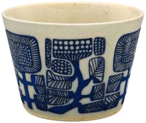 波佐見焼 勲山窯 印判 そば猪口 そばちょこ カップ AZTECA 約直径9.5x高さ6.5cm 陶器 日本製 21121