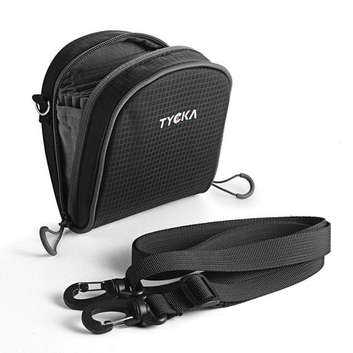 Tyckaフィルターポッチ防水防塵フィルターケース取り外し可能な内側仕切りフィルター収納バッグストラップ付き86mmまでの円型/角型フィルターに適用TK025