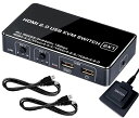 ELEVIEWKVMスイッチHDMI4K@60HZパソコン2台モニター1台切り替えキーボード&マウス共有省スペース化アルミ合金筐体高安定手元スイッチ&USBケーブル付き【EHD-601N】